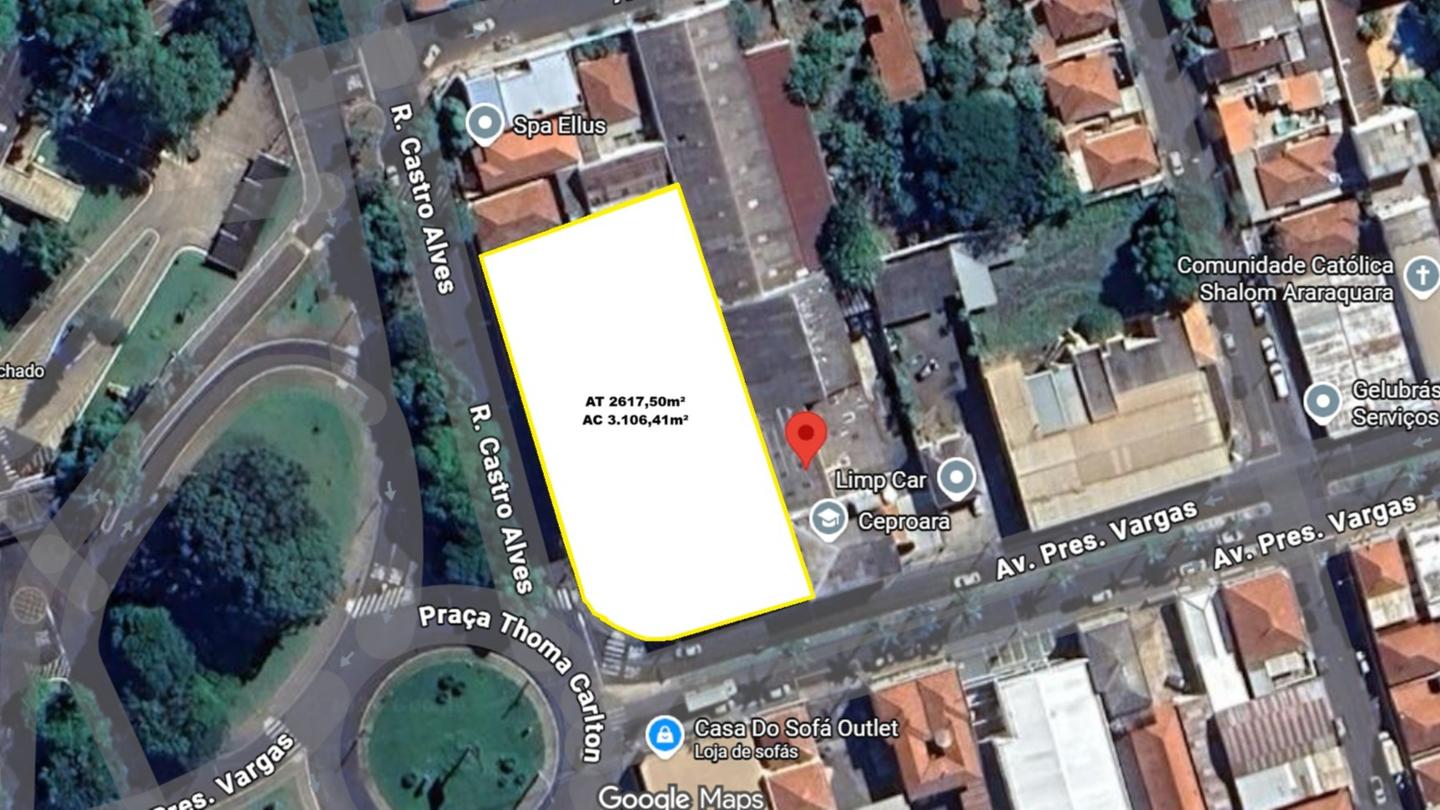Prédio Comercial na Avenida Presidente Vargas, nº 1.794, esquina com a Rua Castro Alves – Araraquara/SP